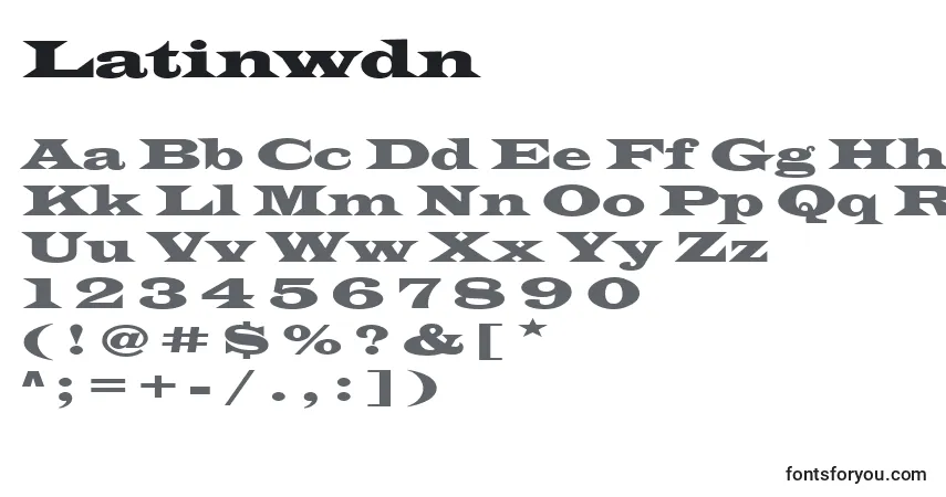 Шрифт Latinwdn – алфавит, цифры, специальные символы