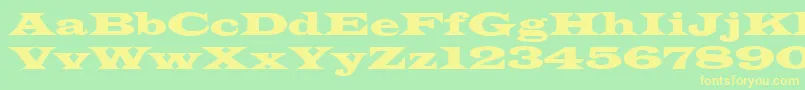 Latinwdn Font – Yellow Fonts on Green Background