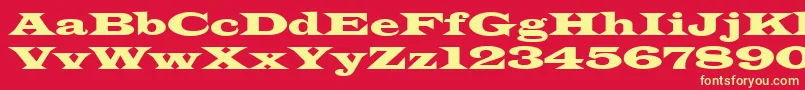 Latinwdn Font – Yellow Fonts on Red Background