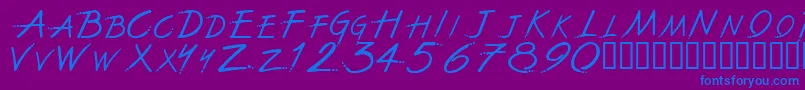Thefwnn-fontti – siniset fontit violetilla taustalla