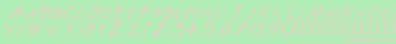 Thefwnn Font – Pink Fonts on Green Background