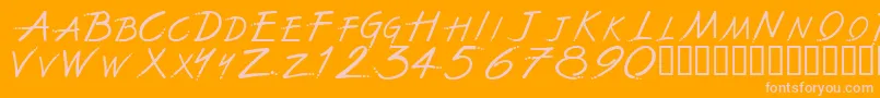 フォントThefwnn – オレンジの背景にピンクのフォント
