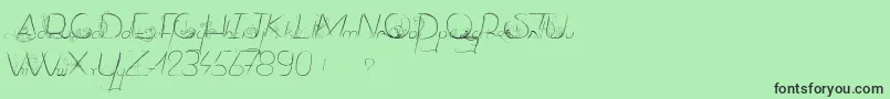Czcionka DancingOnTheGrass – czarne czcionki na zielonym tle