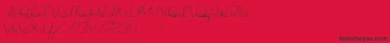 DancingOnTheGrass-Schriftart – Schwarze Schriften auf rotem Hintergrund