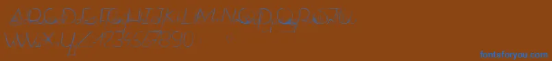 DancingOnTheGrass Font – Blue Fonts on Brown Background