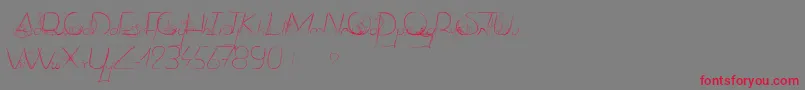 DancingOnTheGrass Font – Red Fonts on Gray Background