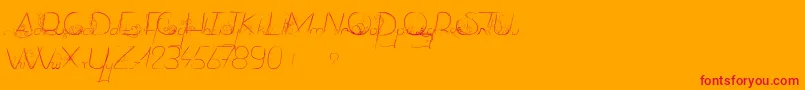 DancingOnTheGrass Font – Red Fonts on Orange Background
