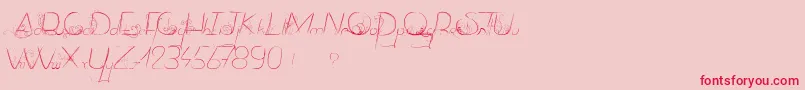 DancingOnTheGrass-Schriftart – Rote Schriften auf rosa Hintergrund