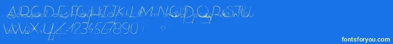More about DancingOnTheGrass Font DancingOnTheGrass Font – Yellow Fonts on Blue Background