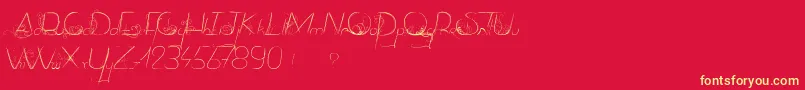 DancingOnTheGrass Font – Yellow Fonts on Red Background