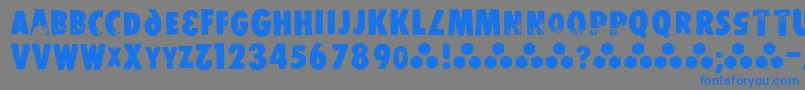 フォントStomper – 灰色の背景に青い文字