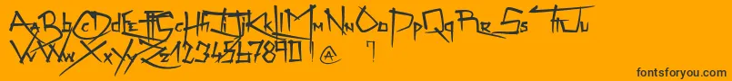 Czcionka ZenzaiItachi – czarne czcionki na pomarańczowym tle
