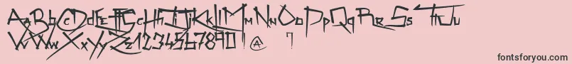 ZenzaiItachi-Schriftart – Schwarze Schriften auf rosa Hintergrund