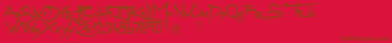 Police ZenzaiItachi – polices brunes sur fond rouge