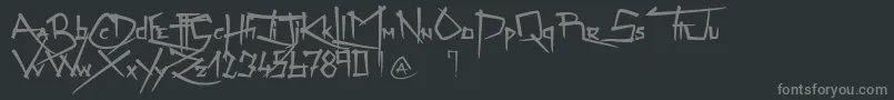 ZenzaiItachi-Schriftart – Graue Schriften auf schwarzem Hintergrund