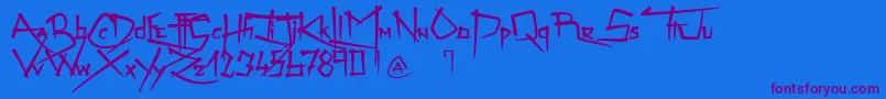 ZenzaiItachi Font – Purple Fonts on Blue Background