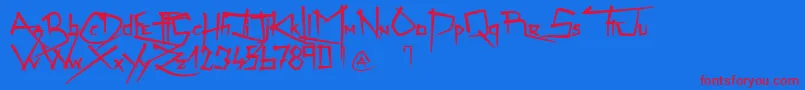 Шрифт ZenzaiItachi – красные шрифты на синем фоне
