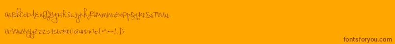 BmdHoneyquick-Schriftart – Braune Schriften auf orangefarbenem Hintergrund