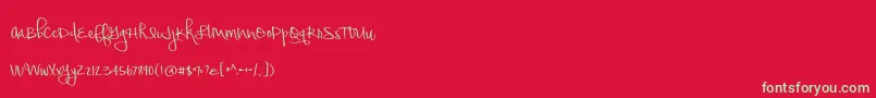 BmdHoneyquick Font – Green Fonts on Red Background