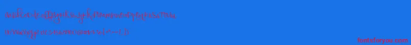 fuente BmdHoneyquick – Fuentes Rojas Sobre Fondo Azul
