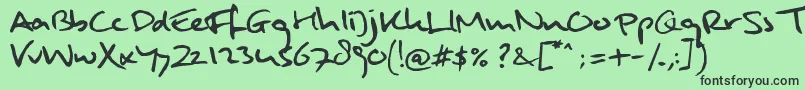 MulderHw Font – Black Fonts on Green Background