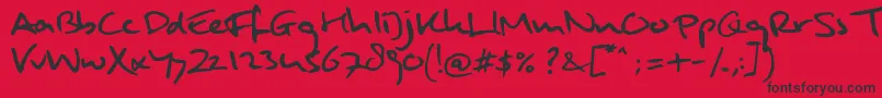 MulderHw Font – Black Fonts on Red Background