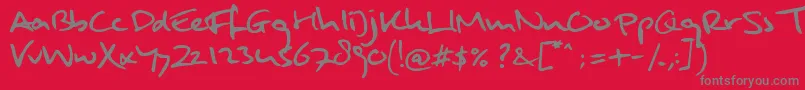 MulderHw Font – Gray Fonts on Red Background