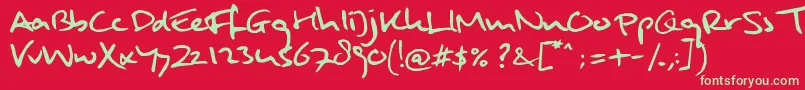 MulderHw Font – Green Fonts on Red Background