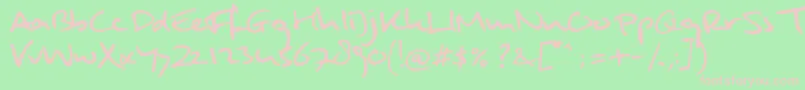 MulderHw Font – Pink Fonts on Green Background