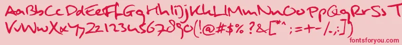 フォントMulderHw – ピンクの背景に赤い文字