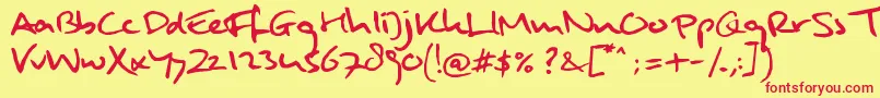 MulderHw Font – Red Fonts on Yellow Background