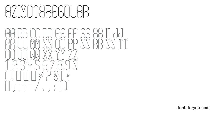 AzimuthRegular Font – alphabet, numbers, special characters