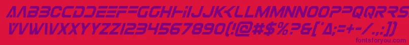 Eurofightercondital Font – Purple Fonts on Red Background