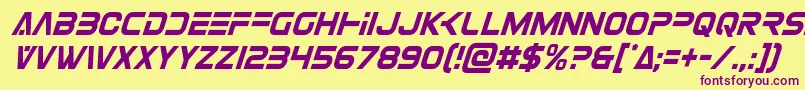 Eurofightercondital Font – Purple Fonts on Yellow Background