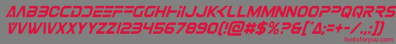 フォントEurofightercondital – 赤い文字の灰色の背景