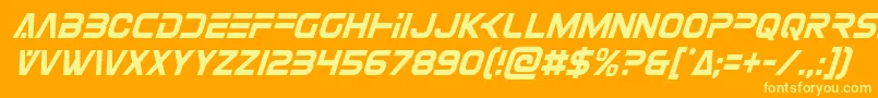 Eurofightercondital Font – Yellow Fonts on Orange Background