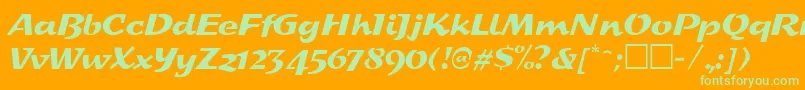 フォントSplashRegular – オレンジの背景に緑のフォント