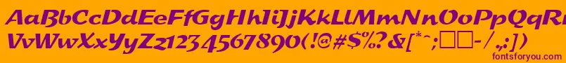 SplashRegular-Schriftart – Violette Schriften auf orangefarbenem Hintergrund