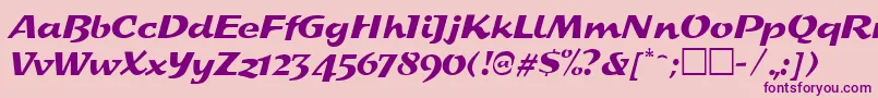 Czcionka SplashRegular – fioletowe czcionki na różowym tle