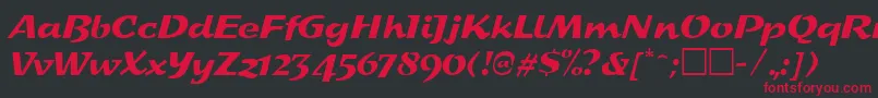 Czcionka SplashRegular – czerwone czcionki na czarnym tle