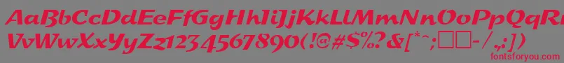 Czcionka SplashRegular – czerwone czcionki na szarym tle