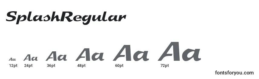 SplashRegular Font Sizes