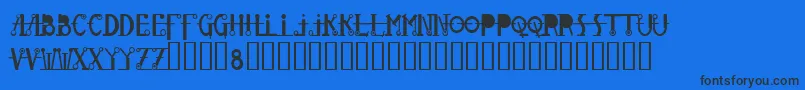 Шрифт Glovebox – чёрные шрифты на синем фоне