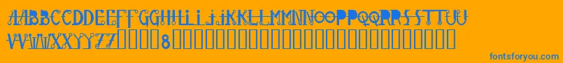 Glovebox Font – Blue Fonts on Orange Background