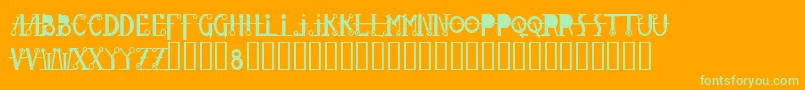 Glovebox Font – Green Fonts on Orange Background