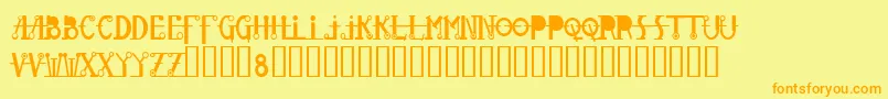 Glovebox Font – Orange Fonts on Yellow Background
