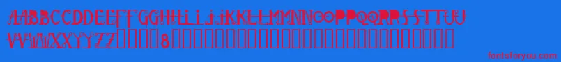 Glovebox Font – Red Fonts on Blue Background