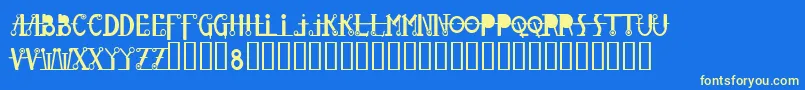 Glovebox Font – Yellow Fonts on Blue Background