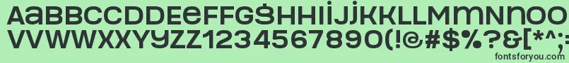 フォントManophiser – 緑の背景に黒い文字