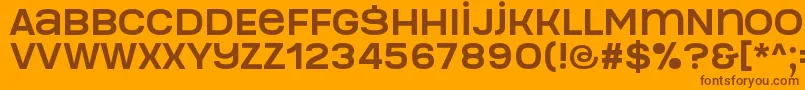 Fonte Manophiser – fontes marrons em um fundo laranja